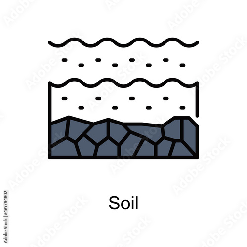 Soil vector fill outline icon. Illustration style EPS 10 file format