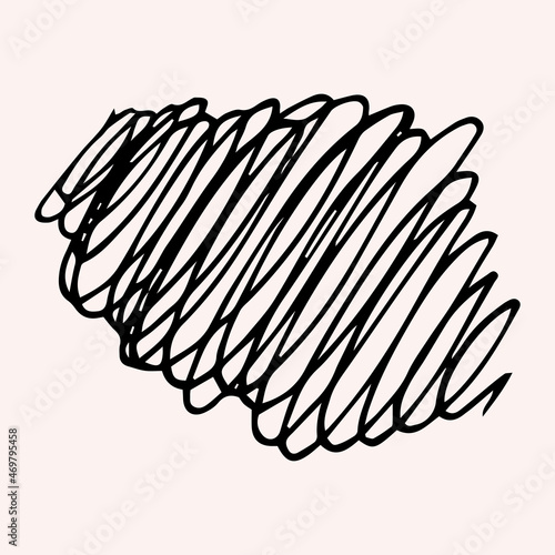 Spiral symbol hand painted crayon. Concentric curvy shape  swirling swash isolated on white background. Movement  endless time  cycle concept. Decorative graphic design element. Vector illustration