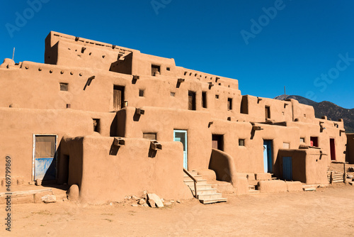 Scenic Taos Pueblo village in New Mexico photo