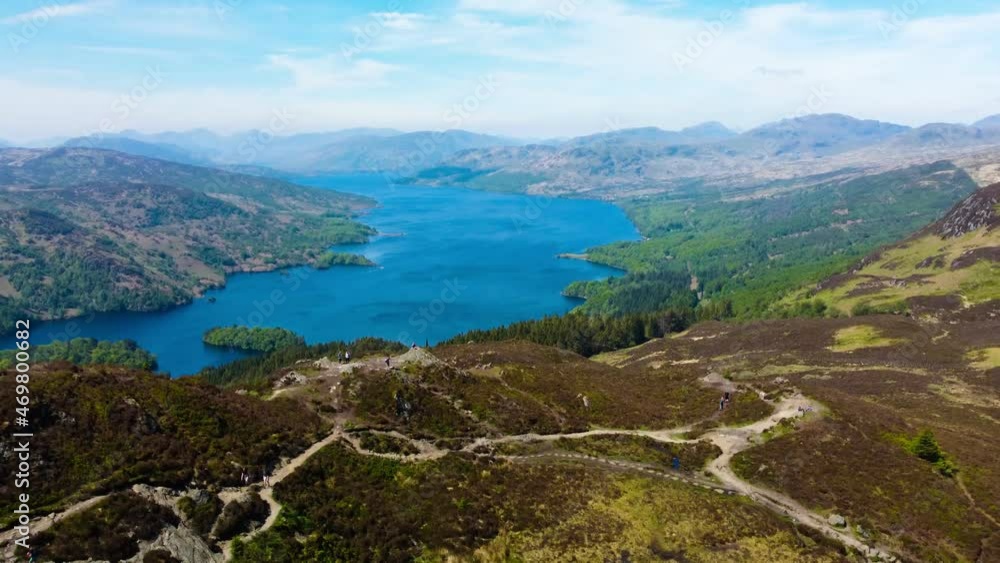 Ben A'an hill and the Loch Katrine, the Trossachs, Scotland Ben A'an hill and the Loch Katrine, the Trossachs, Scotland