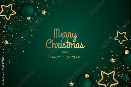 Merry Christmas sale banner template. Greeting card, banner, poster, header for website