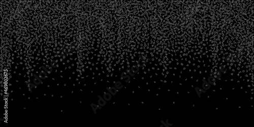 Falling numbers, big data concept. Binary white disorderly flying digits. Superb futuristic banner on black background. Digital vector illustration with falling numbers.