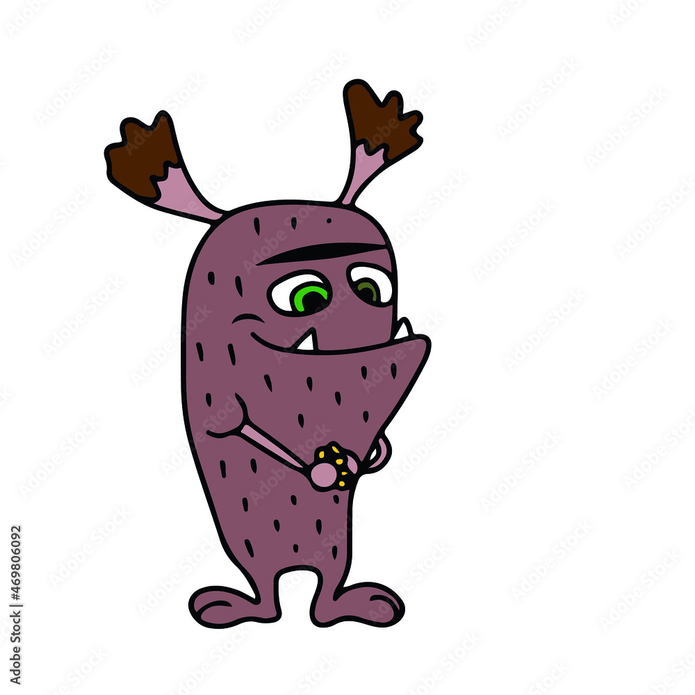 Vector children's design for postcard banners.Cute funny funny monsters for Halloween.