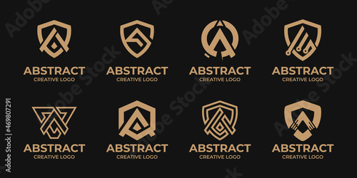 shield logo with letter A abstract