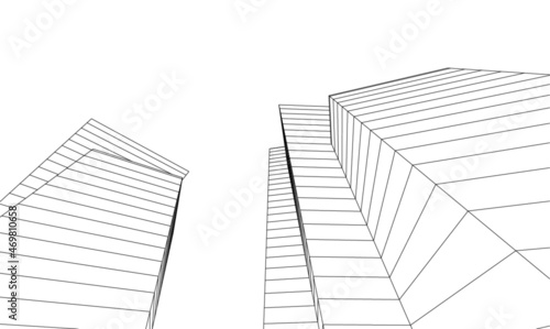 abstract architecture design digital 3d drawing