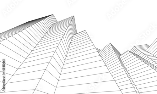 abstract architecture design digital 3d drawing