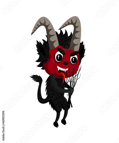 Cute cartoon illustration of Krampus
