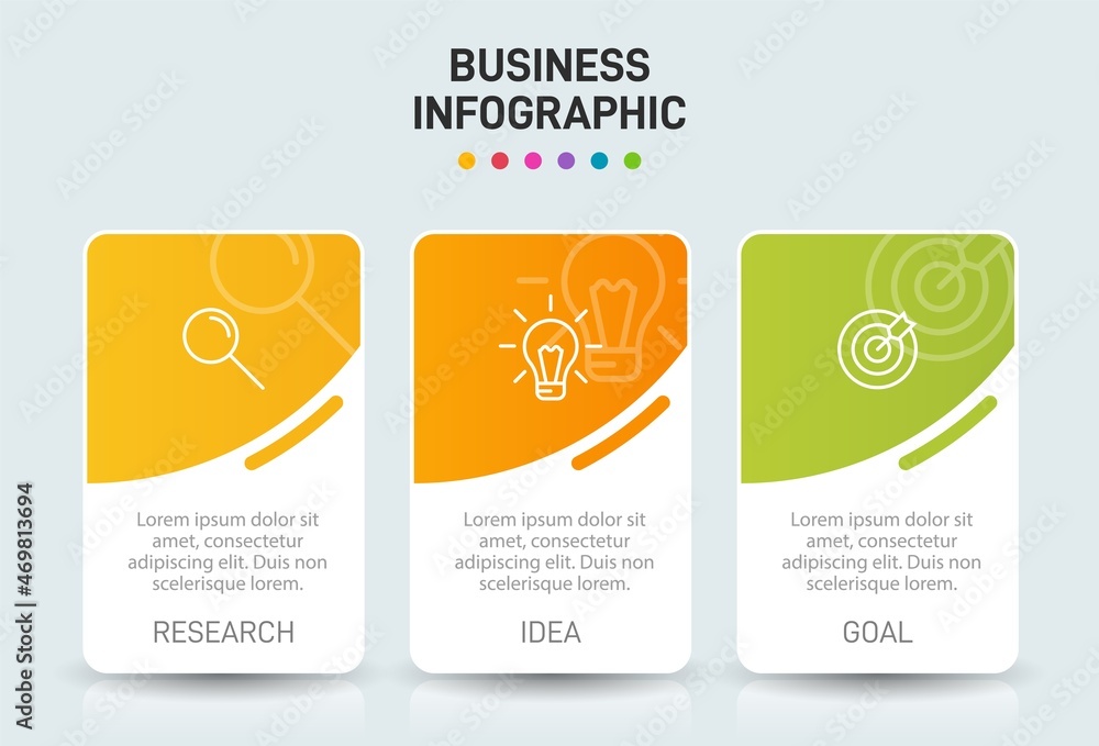 Concept of arrow business model with 3 successive steps. Three colorful graphic elements. Timeline design for brochure, presentation. Infographic design layout. Concept of arrow business model with 3 successive steps. Three colorful graphic elements. Timeline design for brochure, presentation. Infographic design layout.