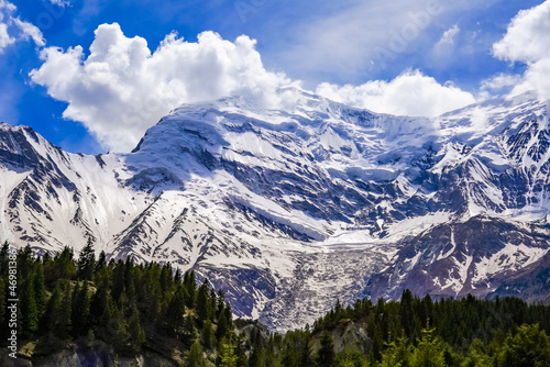 Sunny weather glacier scenery sports mountaineering