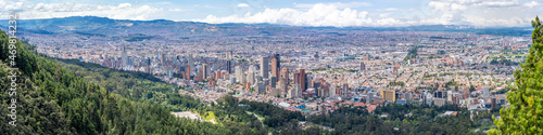 Panoramic view of the city of Bogota from the eastern hills.