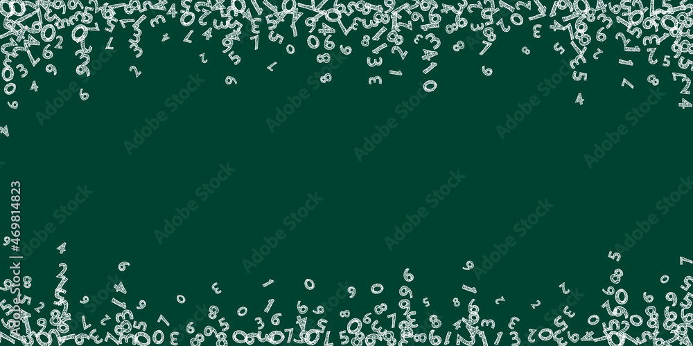 Falling sketch chalk numbers. Math study concept with flying digits ...