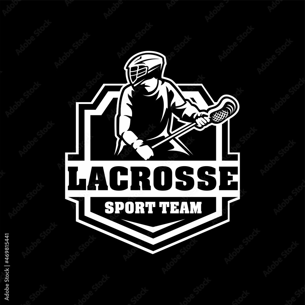 lacrosse - sport logo vector in black background lacrosse - sport logo vector in black background
