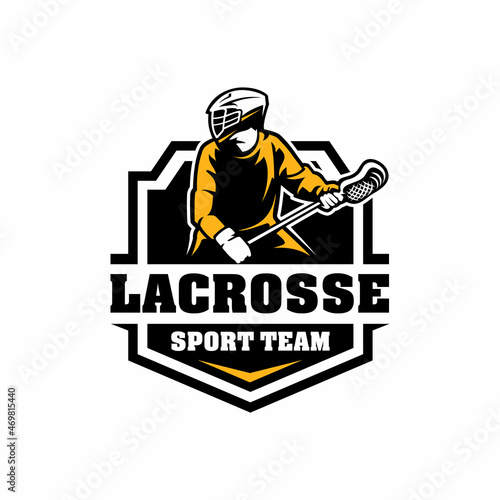 lacrosse team - sport team logo vector in white background
