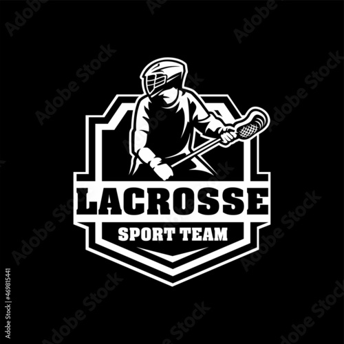 lacrosse - sport logo vector in black background