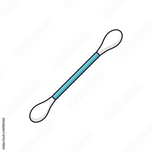 Cotton swab bud isolated cartoon vector icon