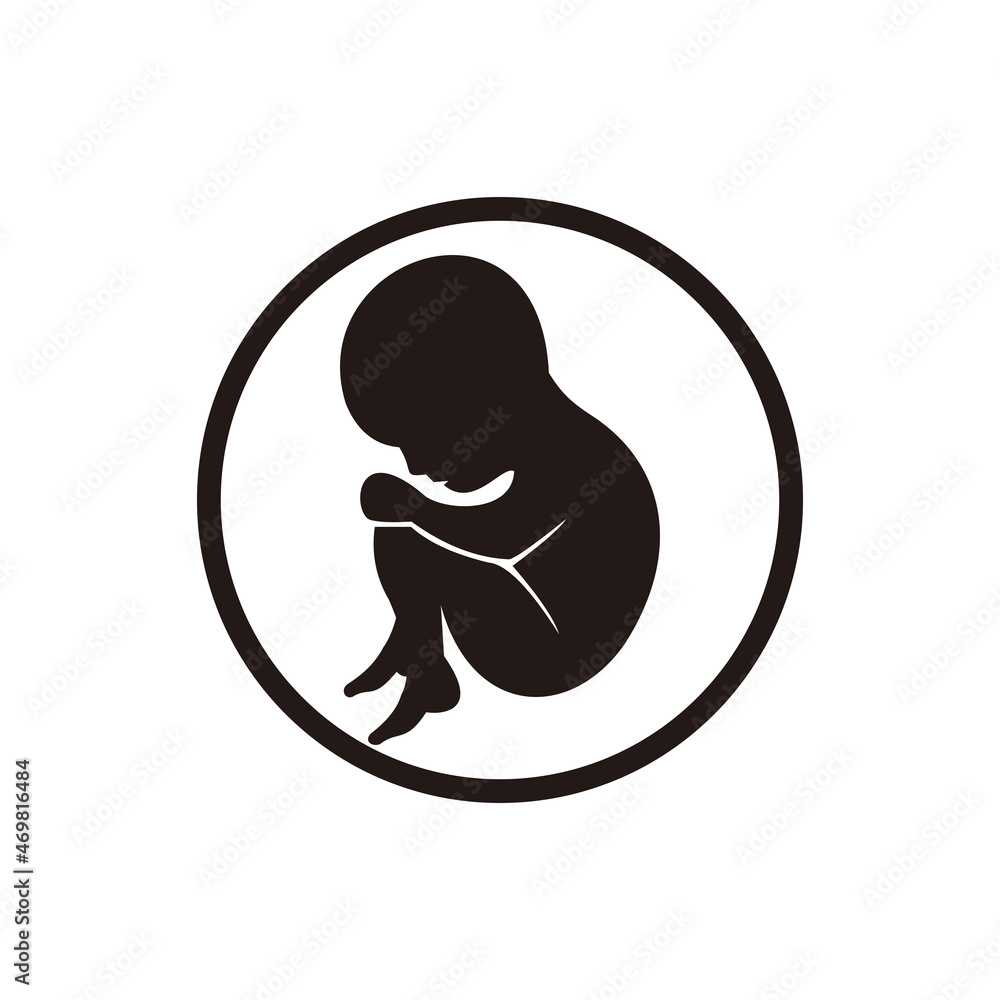 Fetus icon embryo human illustration sign Fetus icon embryo human illustration sign
