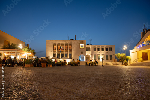 View on old part of Sperlonga, ancient Italian city in province Latina on Tyrrhenian sea, tourists vacation destination