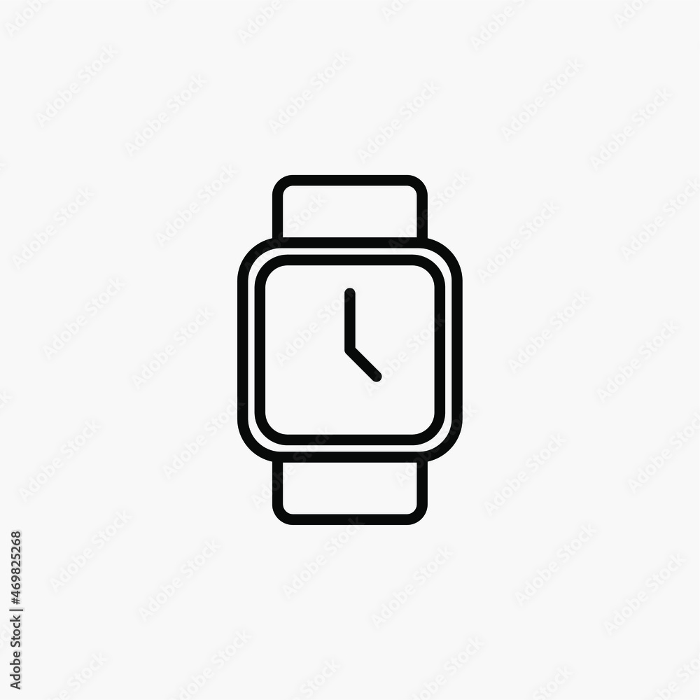 Watch, wristwatch line icon, vector, illustration, logo template. Suitable for many purposes. Watch, wristwatch line icon, vector, illustration, logo template. Suitable for many purposes.