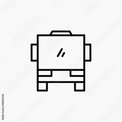 Bus, public transportation line icon, vector, illustration, logo template. Suitable for many purposes.