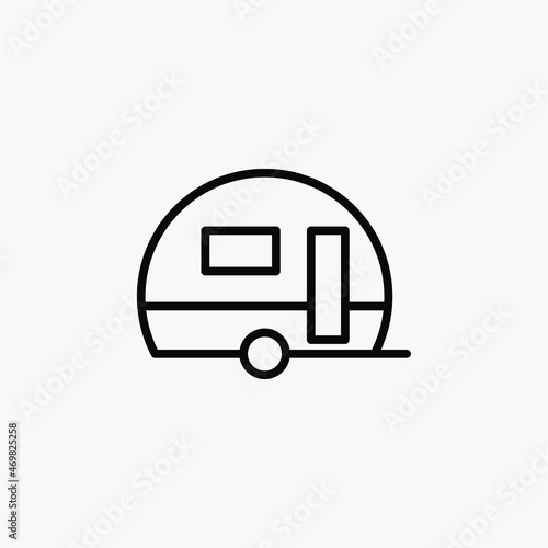 Caravan, camper line icon, vector, illustration, logo template. Suitable for many purposes.