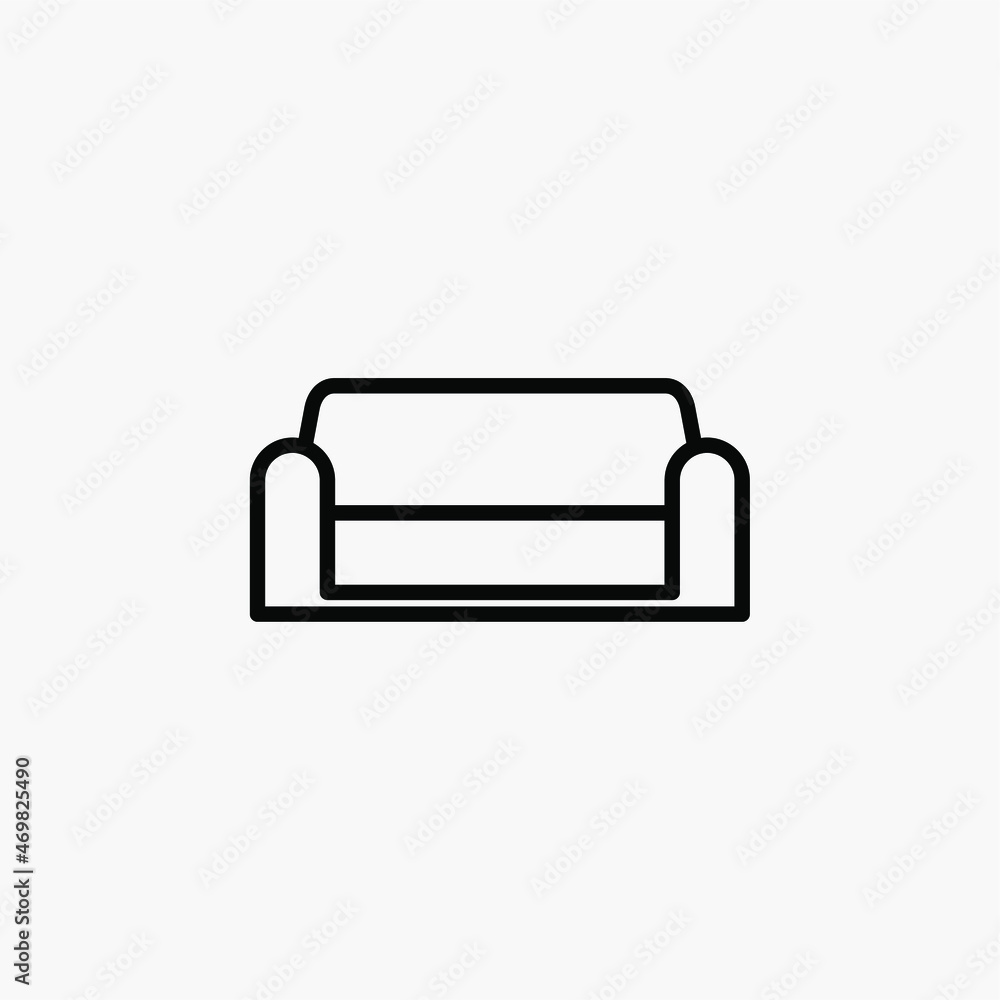 Sofa, seat line icon, vector, illustration, logo template. Suitable for many purposes. Sofa, seat line icon, vector, illustration, logo template. Suitable for many purposes.