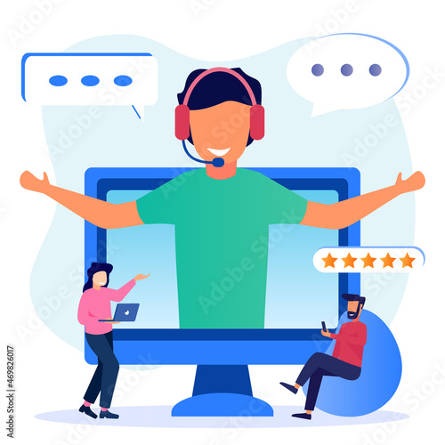 Illustration vector graphic cartoon character of customer support