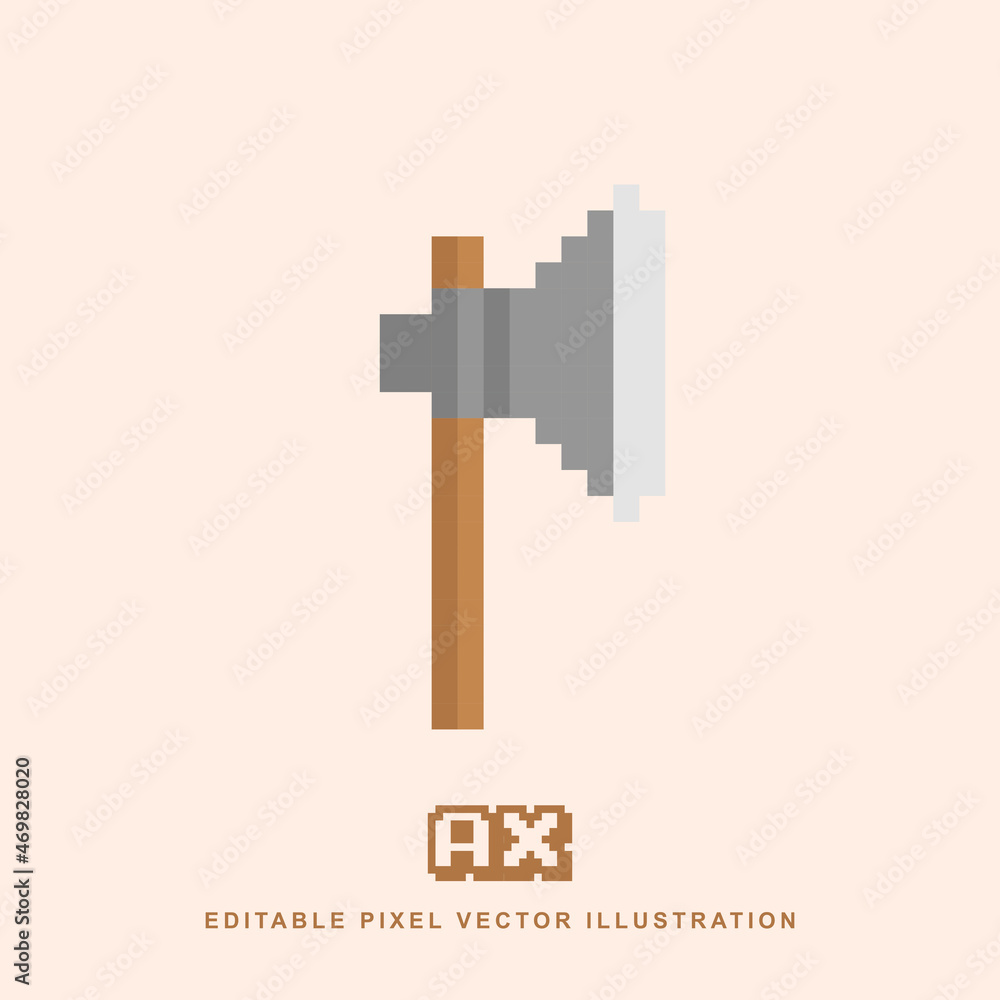 Pixel ax creative design icon vector illustration for video game asset, motion graphic and others Pixel ax creative design icon vector illustration for video game asset, motion graphic and others