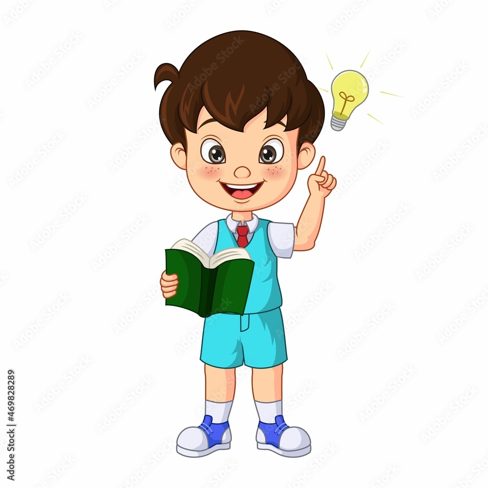 Cute little boy with big idea holding a book Cute little boy with big idea holding a book
