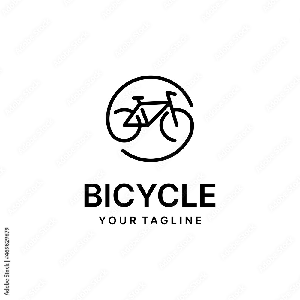 Bicycle shop logo design vector image,Monoline style logo Bicycle shop logo design vector image,Monoline style logo