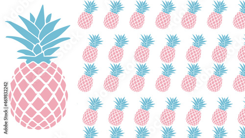 Pink pineapple,  seamless pattern, gift wrapping