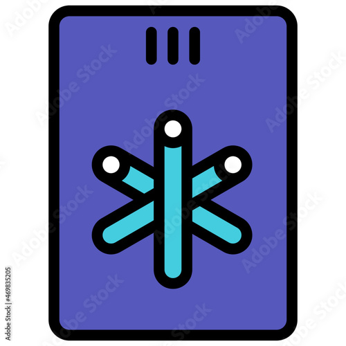 three of wands filled outline icon