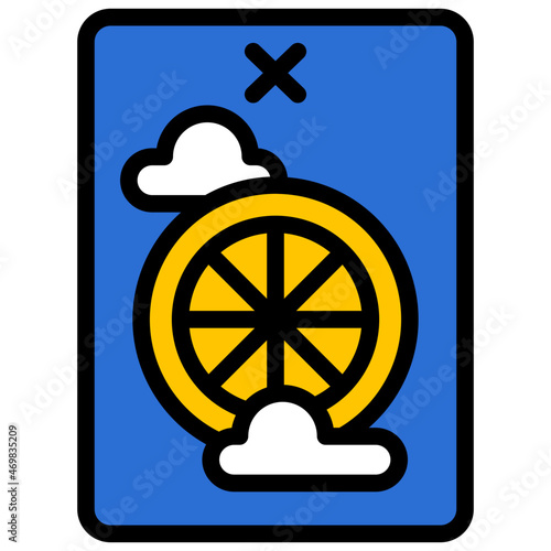 wheel of fortune filled outline icon