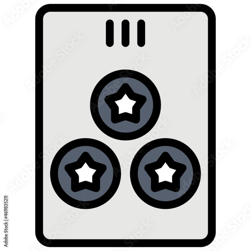 three of pentacles filled outline icon
