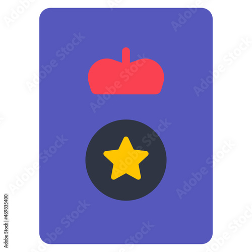 page of pentacles flat icon
