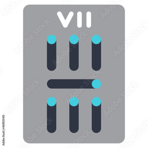 seven of wands flat icon