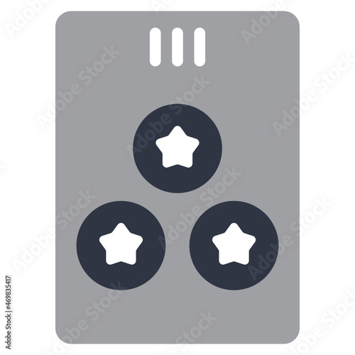 three of pentacles flat icon