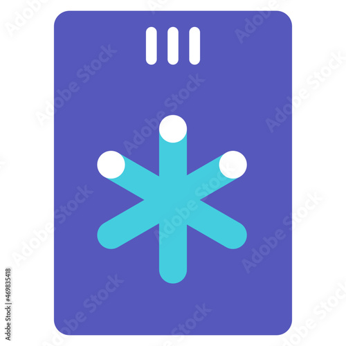 three of wands flat icon