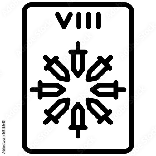 eight of swords outline icon