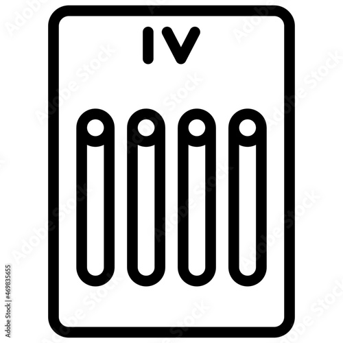 four of wands outline icon