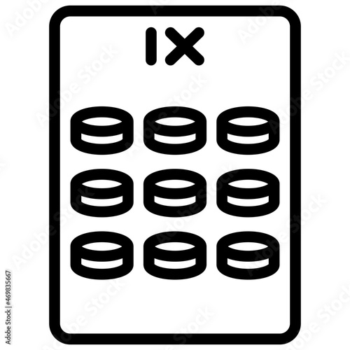 nine of pentacles outline icon