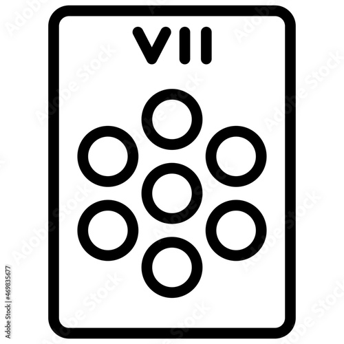 seven of pentacles outline icon