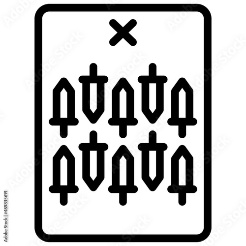 ten of swords outline icon