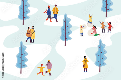 Winter people - Wallpaper christmas park