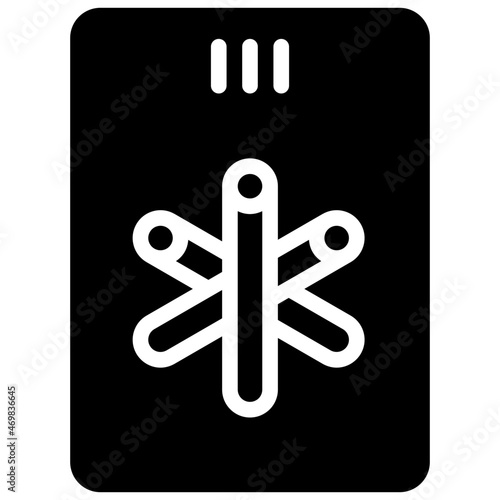 three of wands glyph icon