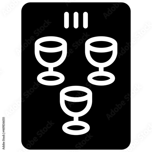 three of cups glyph icon