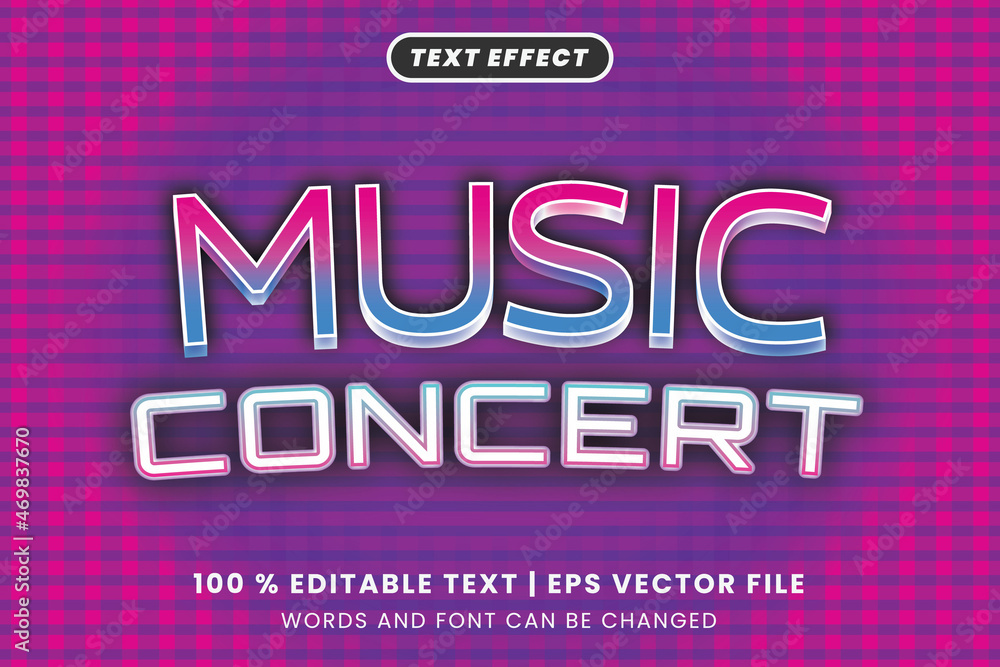 Music concert text effect, editable text effect 