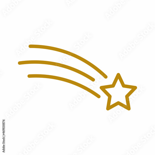 golden shooting star line art vector icon