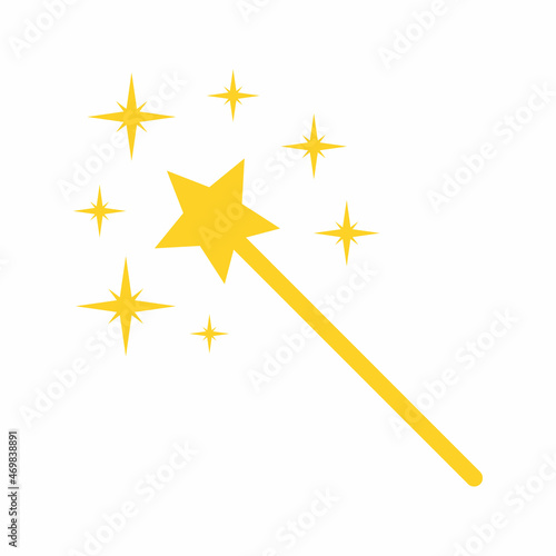 star magic wand with sparkle vector icon