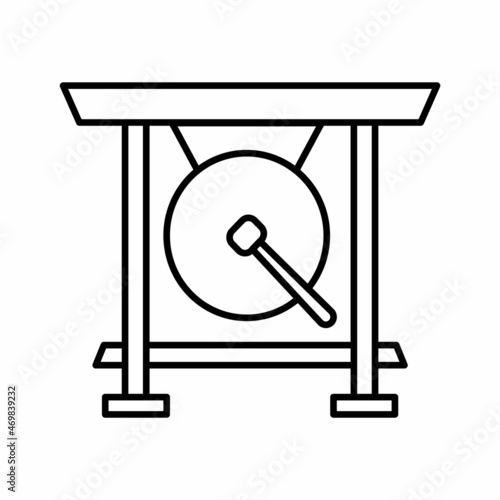 gong musical instrument vector icon
