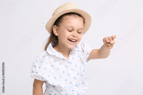 Portrait of laughing little...